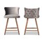Baxton Studio Sagira Modern Grey Velvet Fabric and Walnut Brown Finished Wood 2-PC Counter Stool Set 186-11681-Zoro - alternate 7